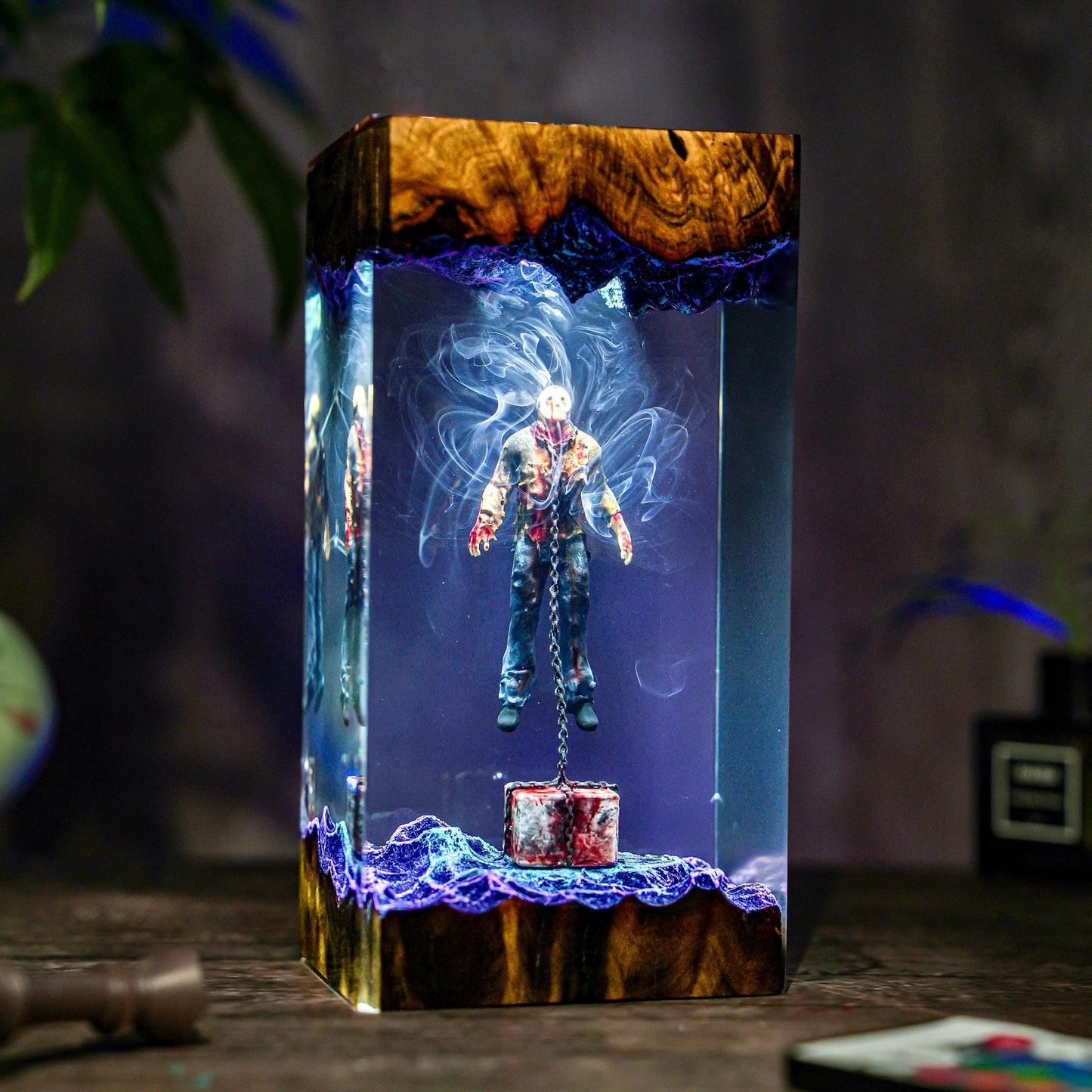 Jason in Chains Horror Resin Lamp