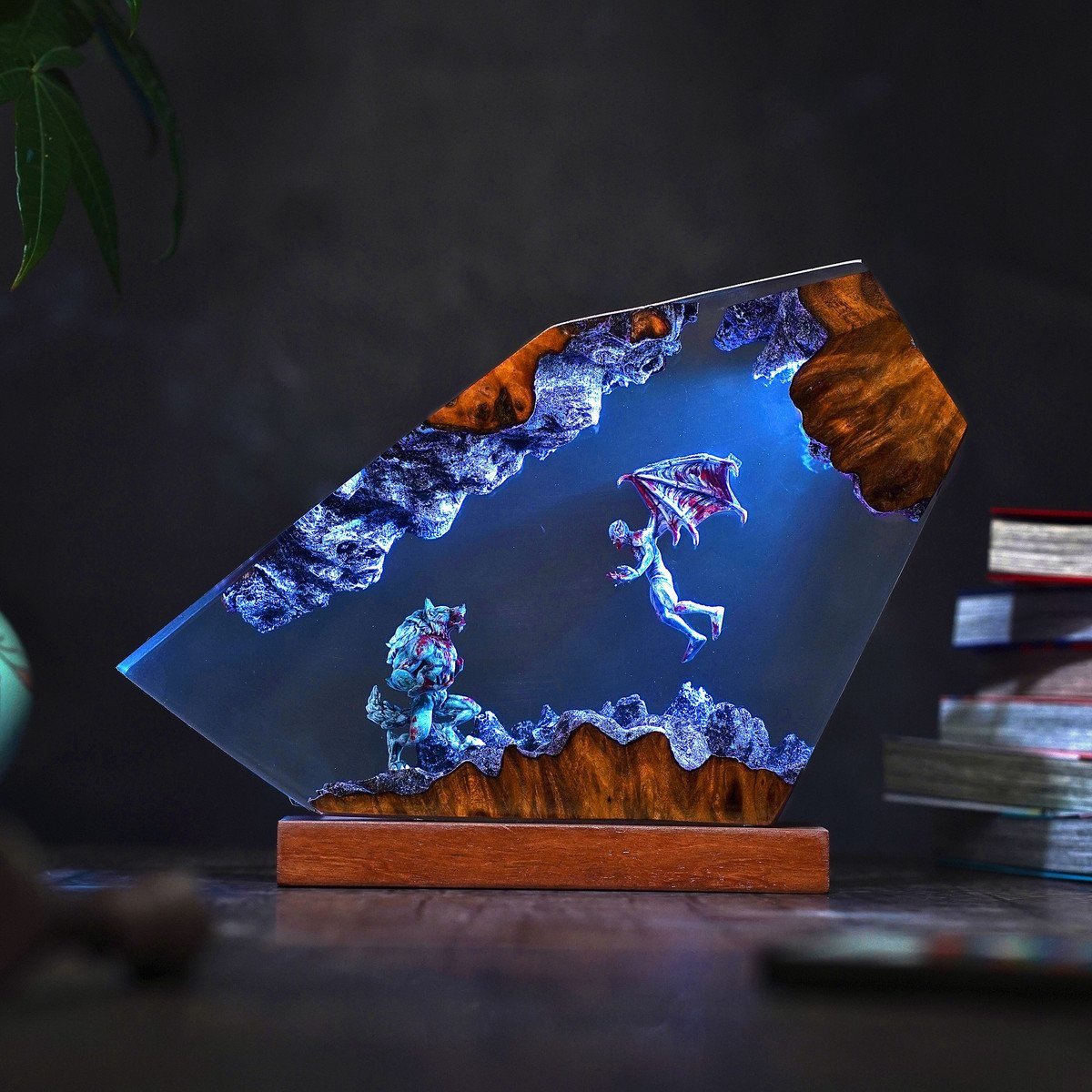 Werewolf vs Vampire Resin Lamp