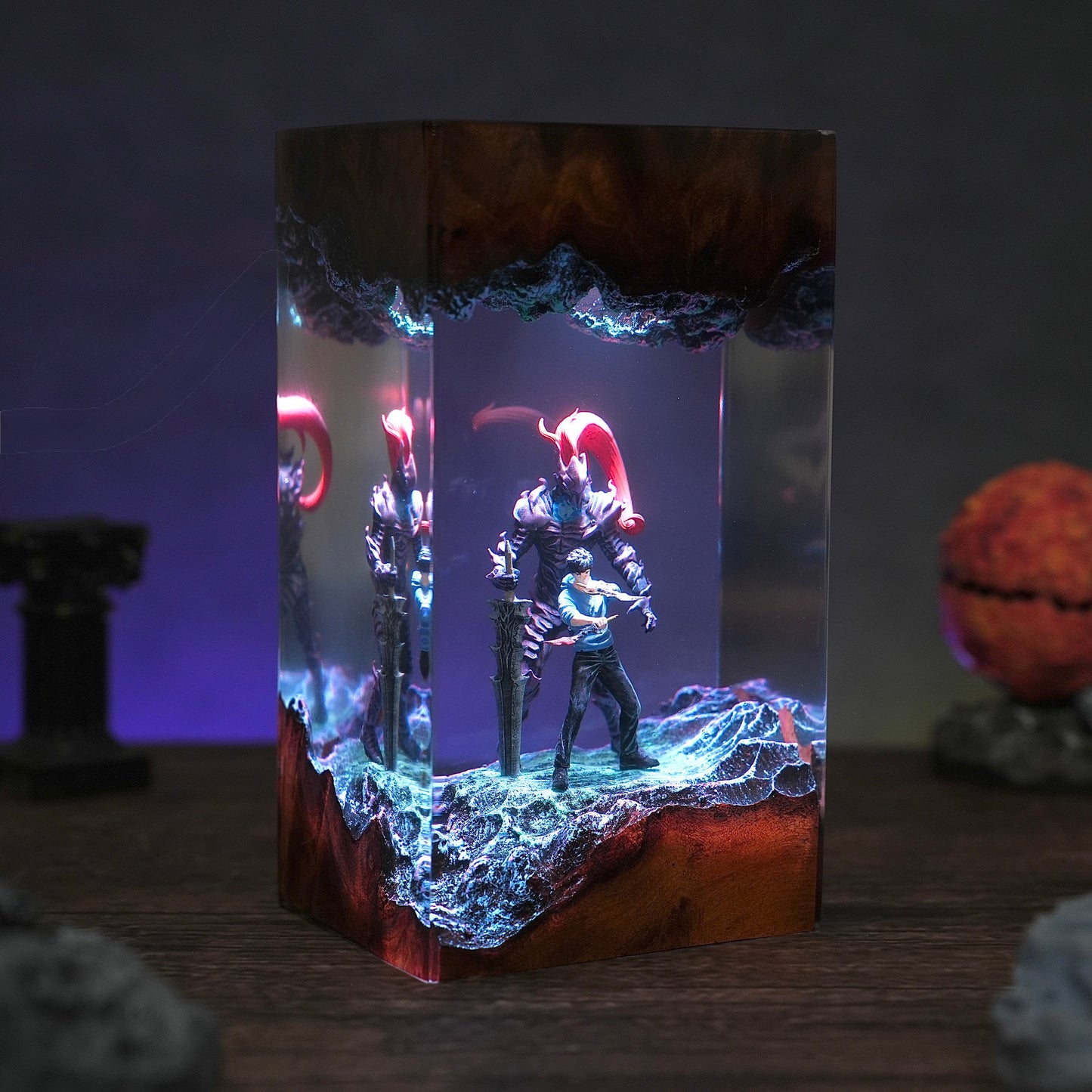 Sung Jin-woo & Igris Solo Leveling Resin lamp