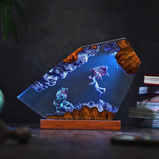 Werewolf vs Vampire Resin Lamp
